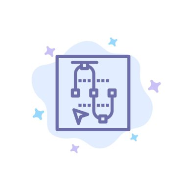 Fare, Ekran, Vektör, , Soyut Bulut Backg'de Ok Mavi Simgesi