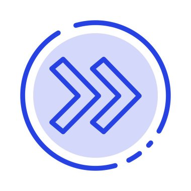 Ok, Oklar, Sağ Mavi Noktalı Çizgi Simgesi