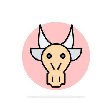 Süsleme, Hayvanlar, Boğa, Hint, Kafatası Soyut Daire Backgrou