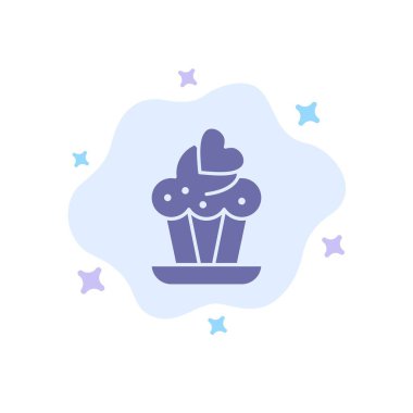Cupcake, Kek, Soyut Bulut Arka Plan Aşk Mavi Simge