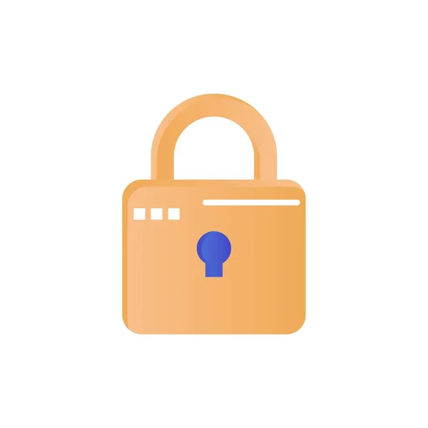 Lock, computing, vergrendeld, beveiliging plat kleur pictogram. Vector, pictogram — Stockvector