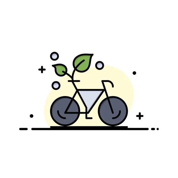 Cycle, Eco, Amical, Usine, Environnement Business Flat Line Fil — Image vectorielle