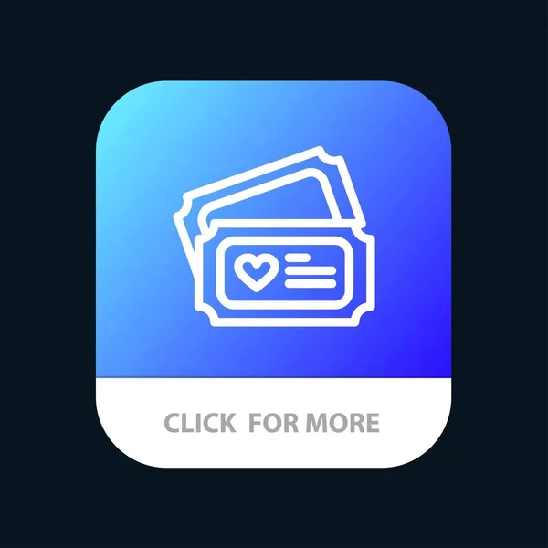 Кнопка мобильного приложения "Любовь, сердце, свадьба". Android и IOS — стоковый вектор