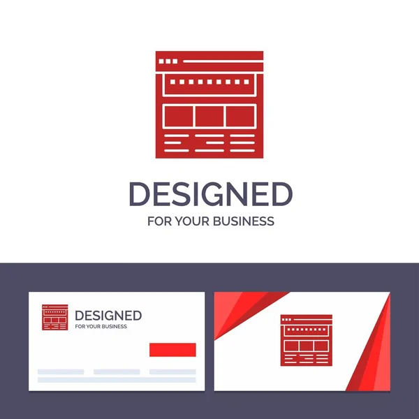 Kreative Visitenkarten- und Logo-Vorlage Website, Browser, Busin — Stockvektor