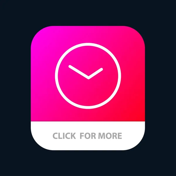 Basic, Montre, Heure, Horloge Bouton d'application mobile. Android et IOS Lin — Image vectorielle