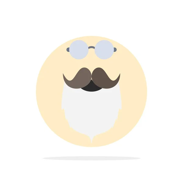 Moustache, Hipster, movember, beared, men Flat Color Icon Vector — Stock Vector