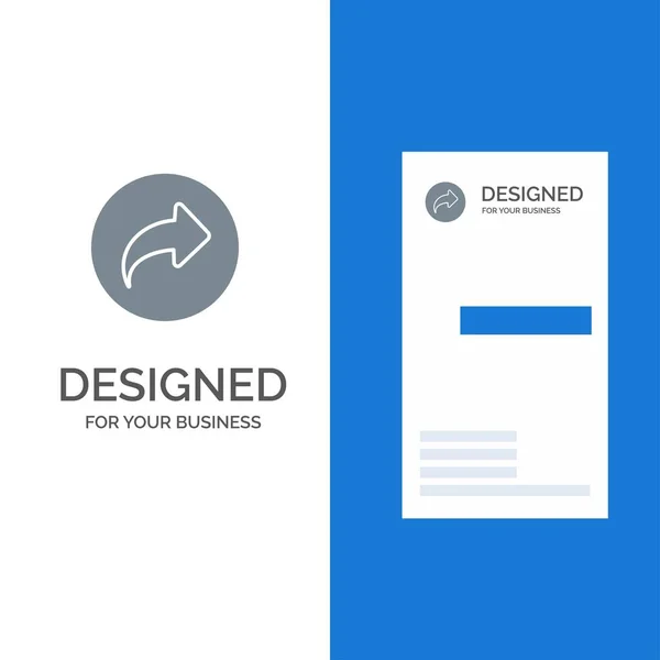 Basic, стрілки, право, UI сірий дизайн логотипу і візитної картки Templ — стоковий вектор