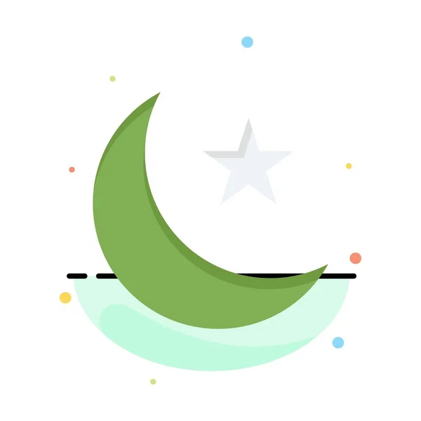 Місяць, ніч, зірка, нічний шаблон бізнес-логотипу. Плоский колір — стоковий вектор