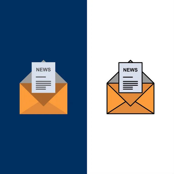 News, Email, Business, Corresponding, Letter  Icons. Flat and Li