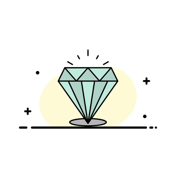 Diamant, brillance, cher, pierre d'affaires ligne plate rempli icône — Image vectorielle