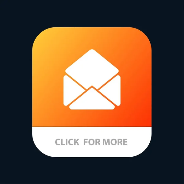 Correo electrónico, correo electrónico, botón de aplicación móvil abierta. Android y IOS Glyph Versi — Vector de stock