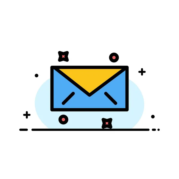 Bericht, mail, E-mail Business platte lijn gevuld icoon vector Bann — Stockvector