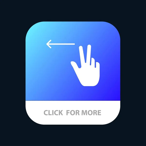 Dedos, gesto, botón izquierdo de la aplicación móvil. Glifo de Android e IOS — Vector de stock