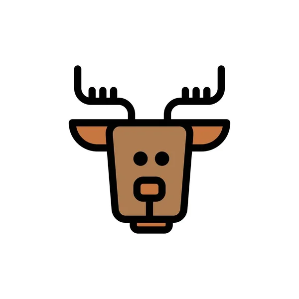 Alpine, Arctic, Canada, Reindeer  Flat Color Icon. Vector icon b — Stock Vector