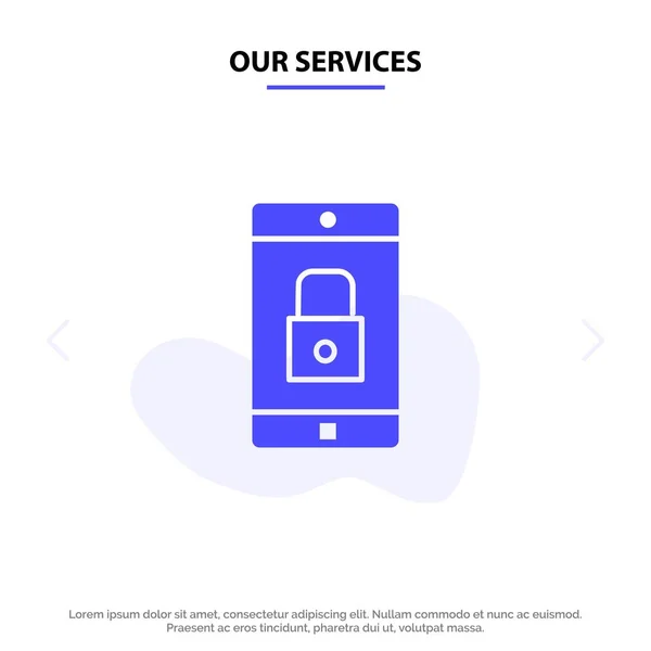 Aplicația noastră de servicii, Lock, Lock Application, Mobile, Mobile — Vector de stoc