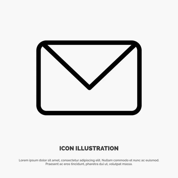 Twitter, Mail, SMS, chat linje ikon vektor — Stock vektor