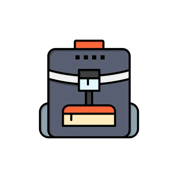 Bolsa, Bolso trasero, Escuela, Servicio Icono de Color Plano. Vector icono prohibición — Vector de stock