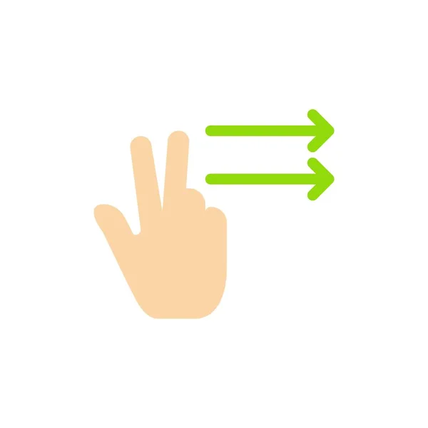 Dedos, gestos, ícone de cor plana direita. Banner de ícone de vetor Tem — Vetor de Stock