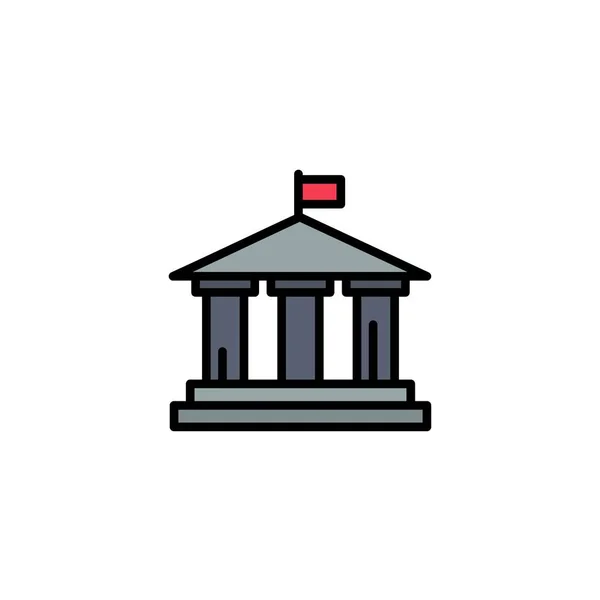 Bank, flaga, amerykański, USA szablon logo biznesowego. Płaski kolor — Wektor stockowy