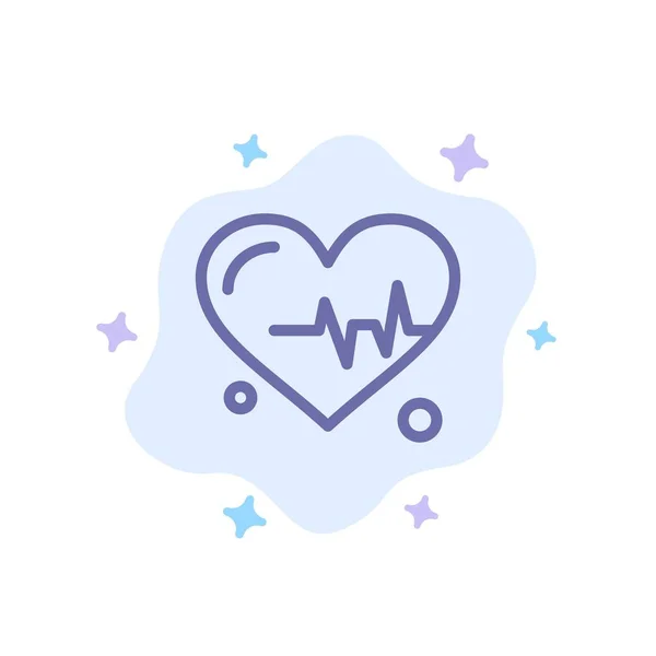 Heart, Beat, Science Blue Icon on Abstract Cloud Background — Stock Vector