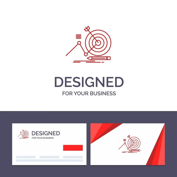Creative Business Card and Logo template Target, Success, Goal, — Stock Vector