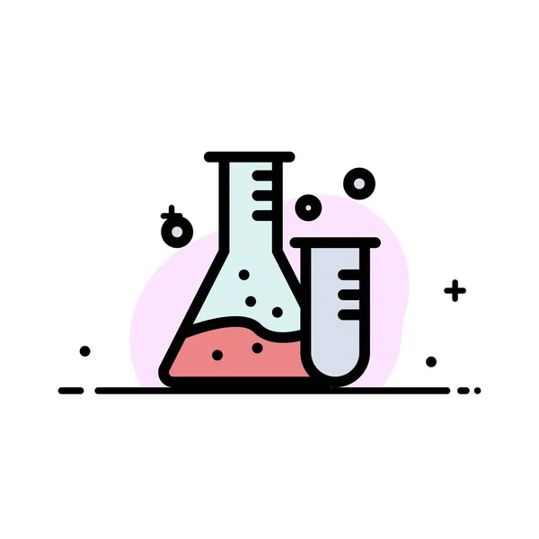 Flacon, Tube, Laboratoire, Science Business Flat Line Filled Icon Vector — Image vectorielle