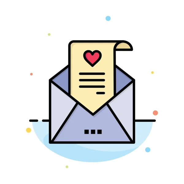 Mail, ερωτικό γράμμα, πρόταση, γαμήλια κάρτα αφηρημένο επίπεδο χρώμα IC — Διανυσματικό Αρχείο