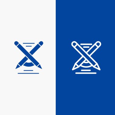 Eğitim, Kalem, Kalem, Satır Yaz ve Glyph Katı simgesi Mavi yasağı