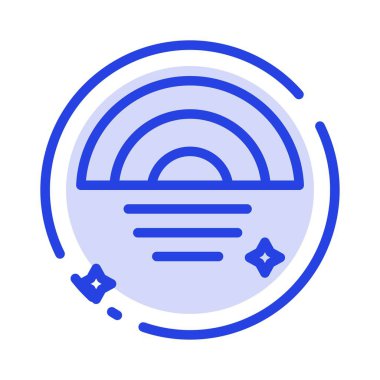 Gökkuşağı, Yağmurlu, Gökyüzü, Hava Mavi Noktalı Çizgi Hattı Simgesi