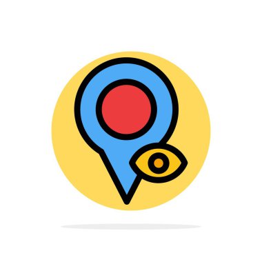 Göz, Konum, Harita, İşaretçi Soyut Daire Arka Plan Düz colo