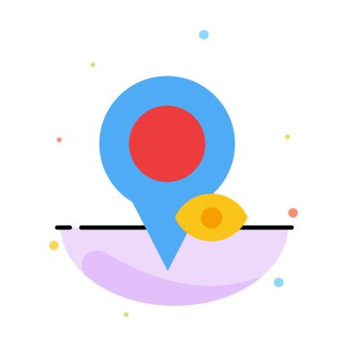 Göz, Konum, Harita, İşaretçi Soyut Düz Renk Simgesi Şablonu