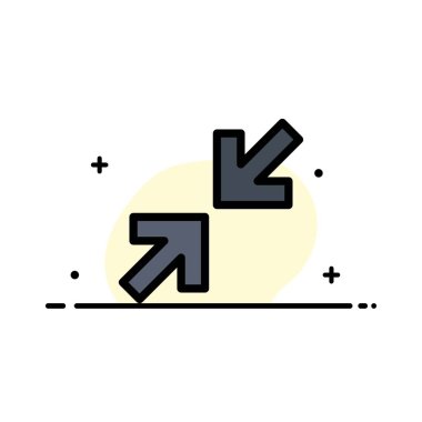 Oklar, Ok, Zoom İş Düz Çizgi Dolu Simge Vektör Banne