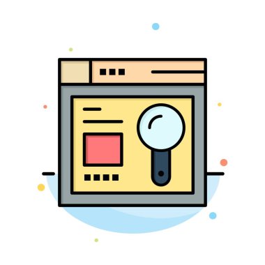 Tarayıcı, Web, Arama, Eğitim Soyut Düz Renk Simge Templat