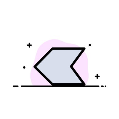 Ok, İşaret, Sol Düz Satır Simge Vektörü Bann Dolduruldu