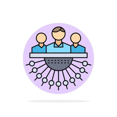 Tahsis, grup, insan, yönetim, dış kaynak Düz Renk Simgesi 