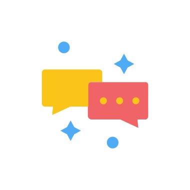 Sohbet, Sohbet, Posta, E-posta Düz Renk Simgesi. Vektör simgesi afiş