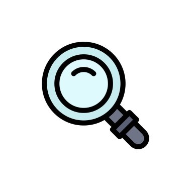 Bul, Ara, Görüntüle, Cam Düz Renk Simgesi. Vektör simgesi afiş T