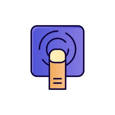 parmak, dokunma, parmak dokunuşu, ekran düz renk simgesi. Vektör ico