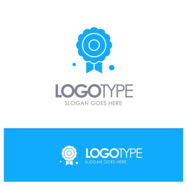 Sertifika, Madalya, Kalite Mavi Katı Logo ile tagli yer