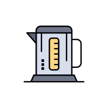 Kazan, Kahve, Makine, Otel Düz Renk Simgesi. Vektör simgesi yasağı