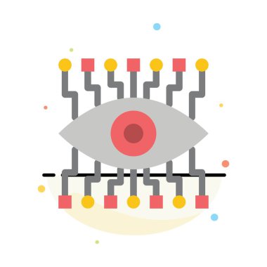 Göz, Saat, İnşaat Soyut Düz Renk Simgesi Şablonu