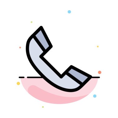 Arama, Telefon, Zil, Telefon Soyut Düz Renk Simgesi Şablonu