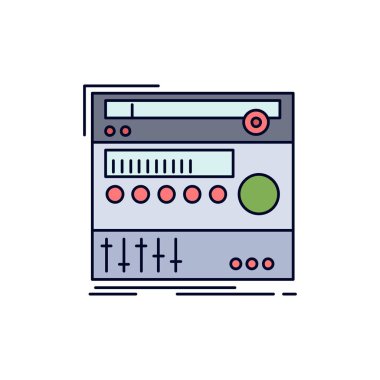 raf, bileşen, modül, ses, stüdyo düz renk simge vektör