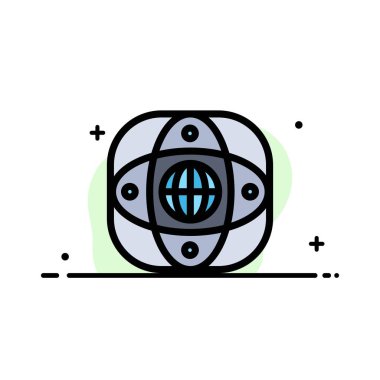 Yapay, Bağlantı, Dünya, Küresel, Globe Business Flat Line