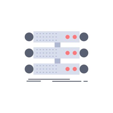 sunucu, yapı, raf, veritabanı, veri düz renk simge vektör