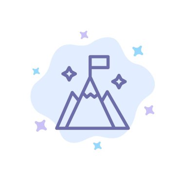 Dağ, Bayrak, Kullanıcı, Soyut Bulut Geri Arayüz Mavi Simge