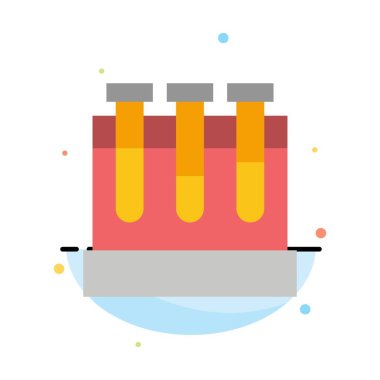 Laboratuar, küvetler, test, eğitim soyut düz renk simge şablonu