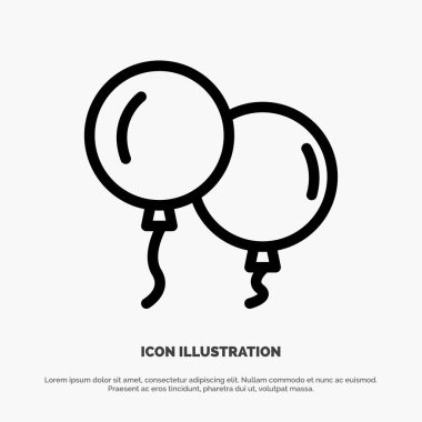 Balonlar, Sinek, Bahar Hattı Simge Vektörü