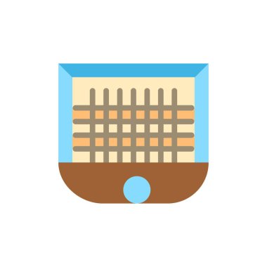 Top, Kapı, Kaledir, Net, Futbol Düz Renk Simgesi. Vektör simgesi 