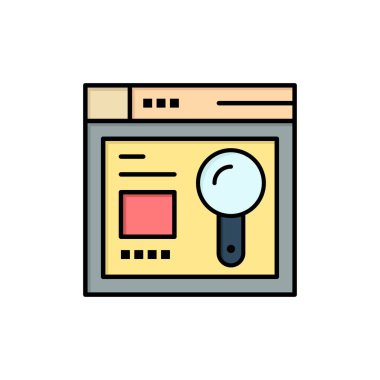 Tarayıcı, Web, Arama, Eğitim Düz Renk Simgesi. Vektör simgesi ba